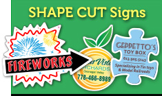 Shape Cut Coroplast Signs